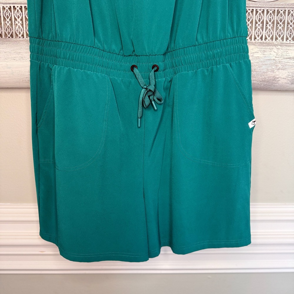 Torrid Active Womens Teal Green Sleeveless Romper Elastic Waist Pockets Sz 14/16 - Picture 6 of 9